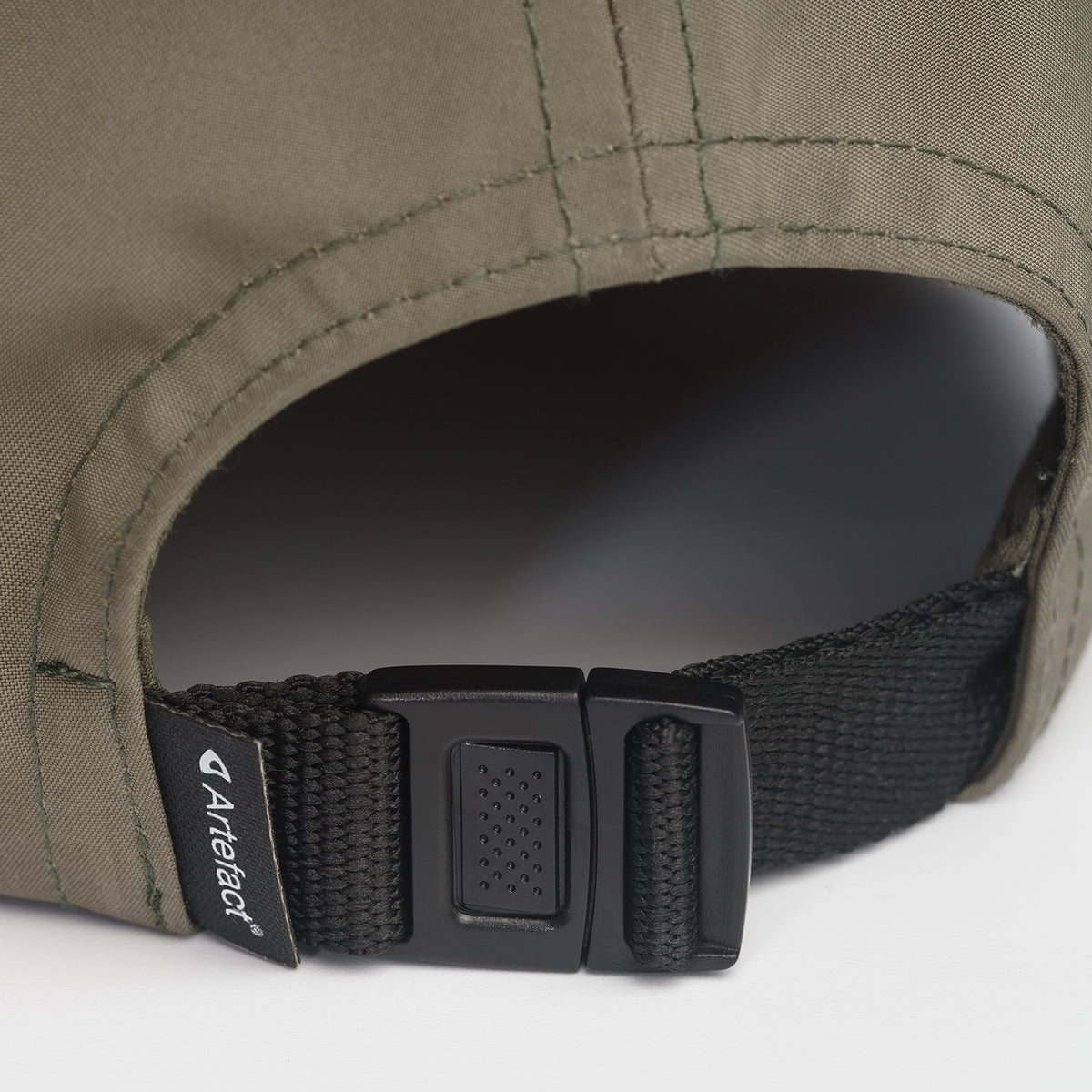 Back of the khaki Stratus cap with adjustment strap