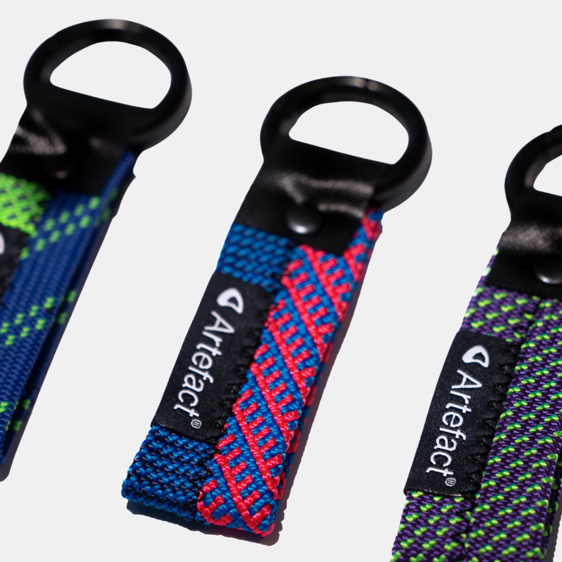 Trio de porte-clés violet et vert