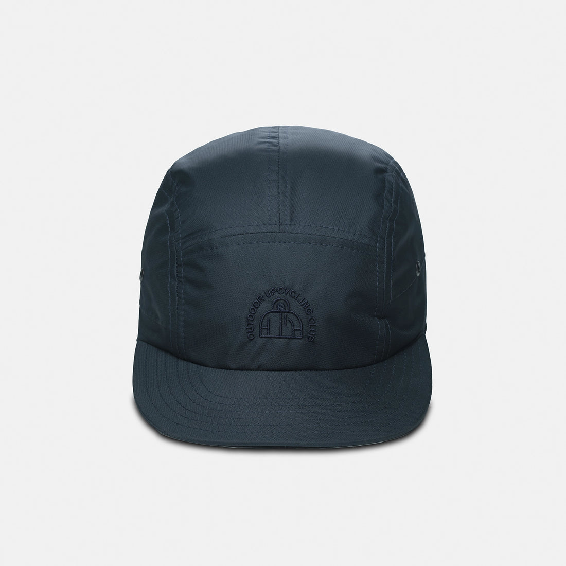 Casquette 5-panel Cirrus bleue brodée Outdoor Upcycling Club – packshot