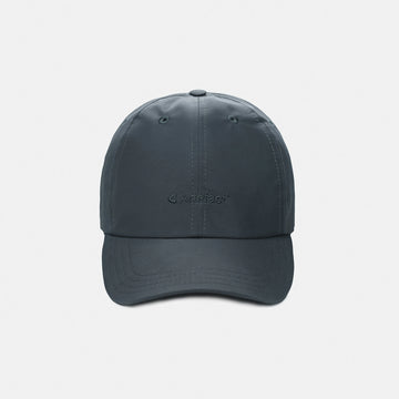 Casquette 6-Panel Stratus bleu-gris upcyclée, vue de face