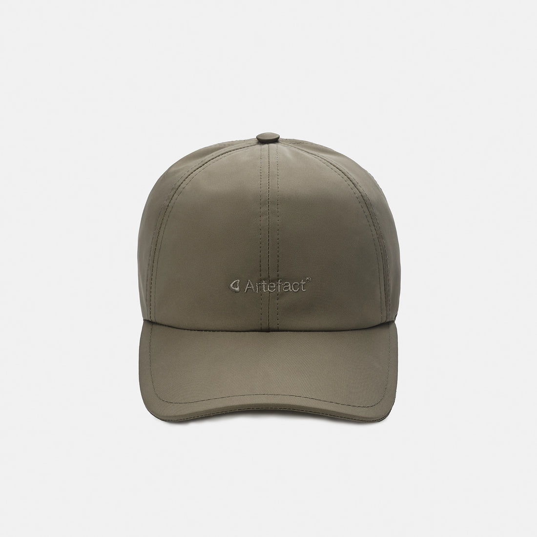 Stratus 6-Panel cap in khaki, upcycled – front view