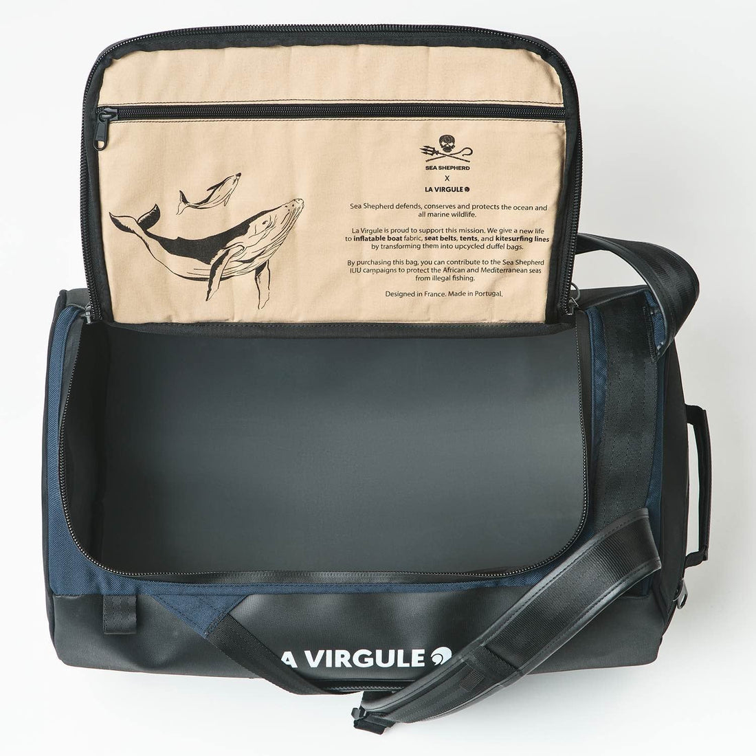 packshot sac voyage 35L gris La Virgule et Shepherd 