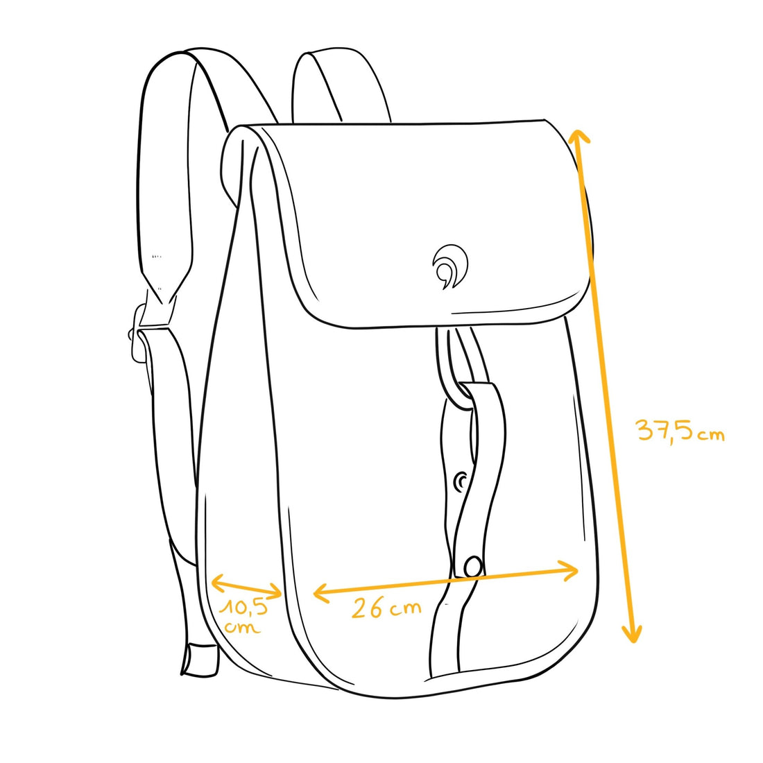packshot du sac à dos petit gravelot upcyclé 12L bleu corde bleue